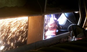 De oven van slibverbrandingslijn 1 ondergaat een ingrijpende renovatie